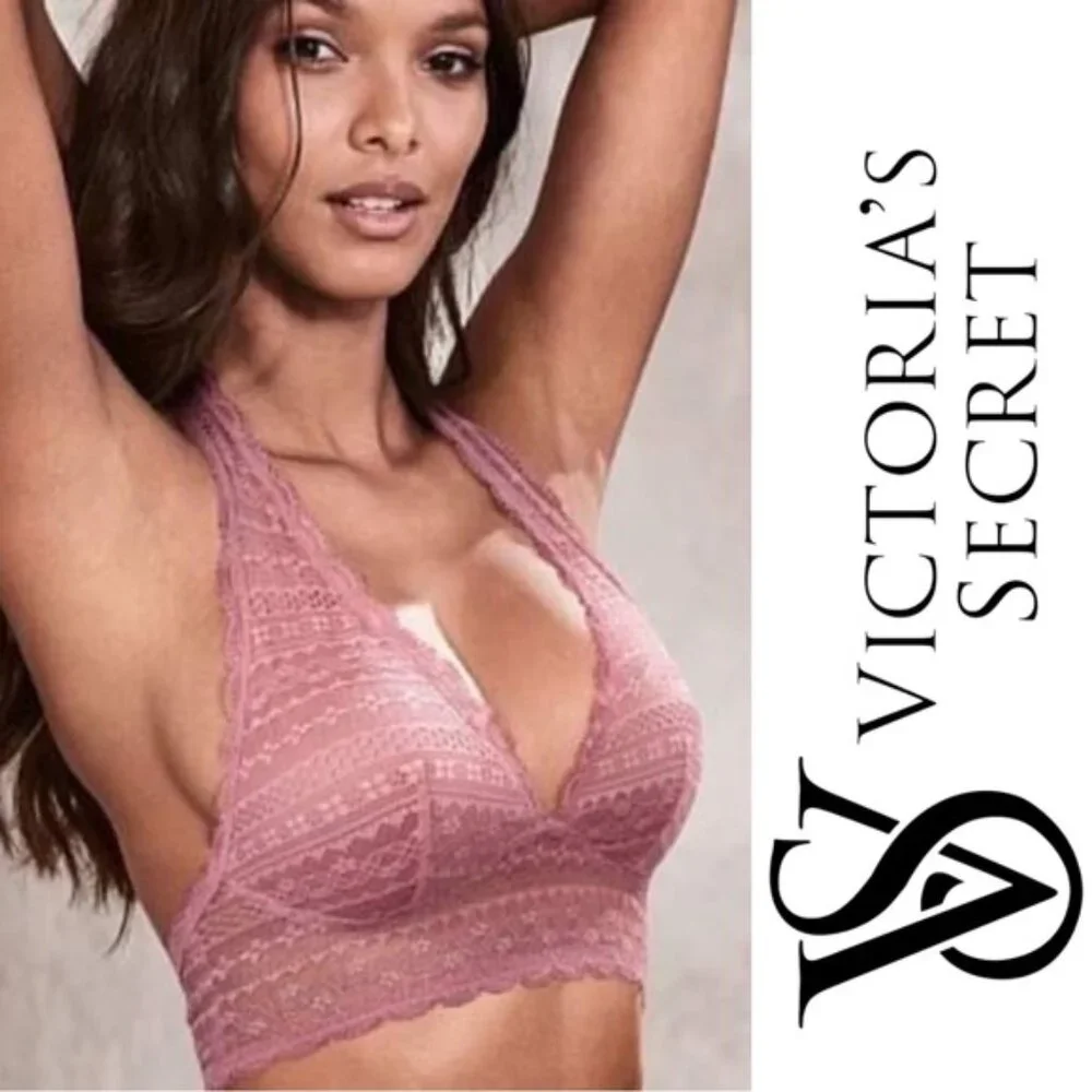 Victoria's Secret | Mauve Lace Bralette Halter long line | Size Medium
